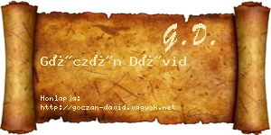 Góczán Dávid névjegykártya